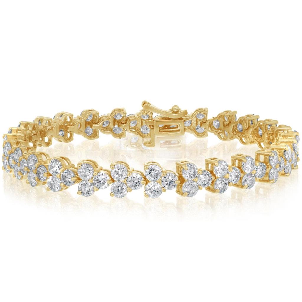 Davis Classics 18k Yellow Gold Three Stone Triangle Cluster