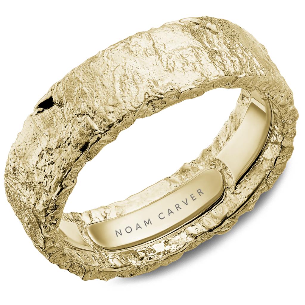 Noam Carver 14k Yellow Gold 7mm Gold Nugget Design Wedding Band