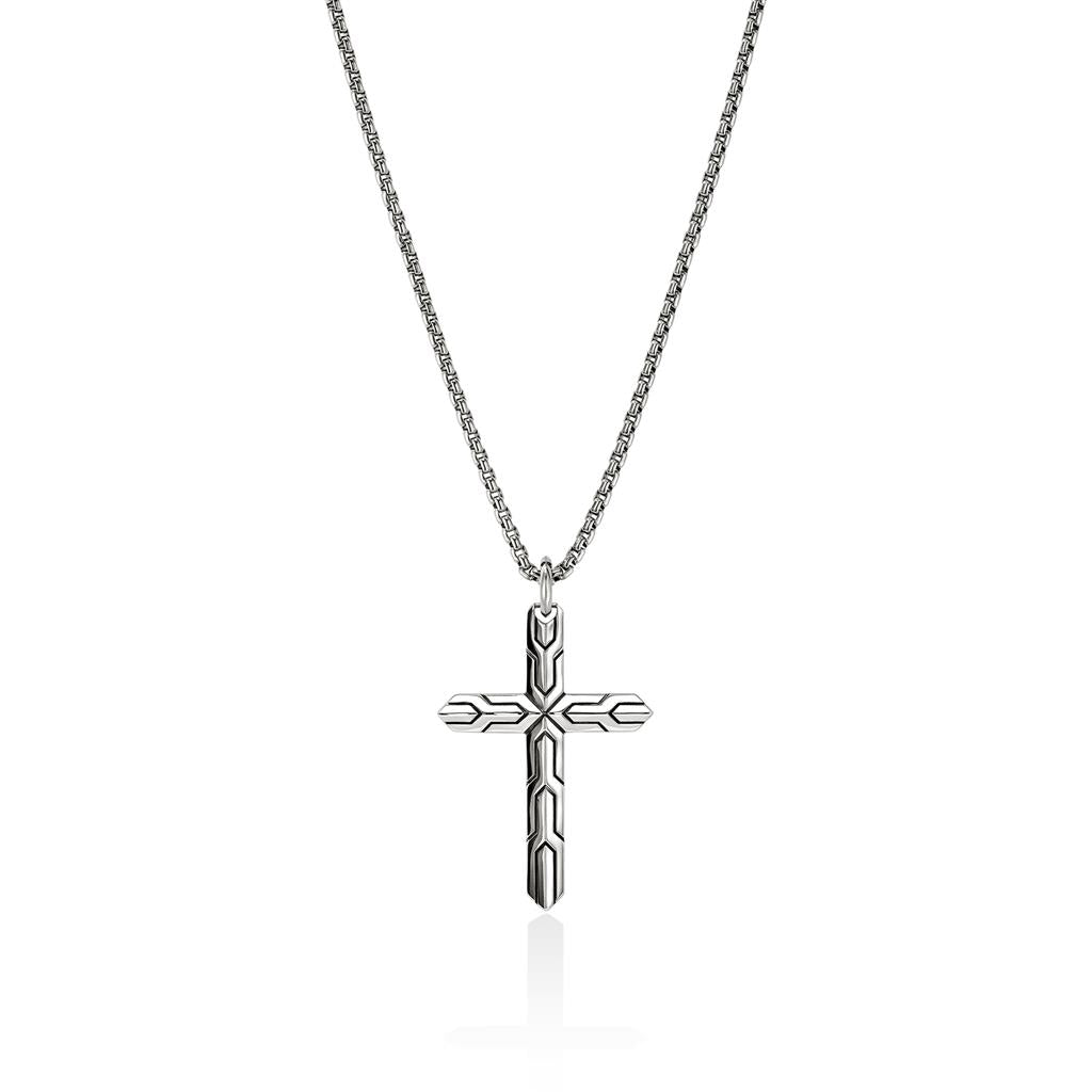 John Hardy Sterling Silver Icon Cross Pendant Necklace – Davis