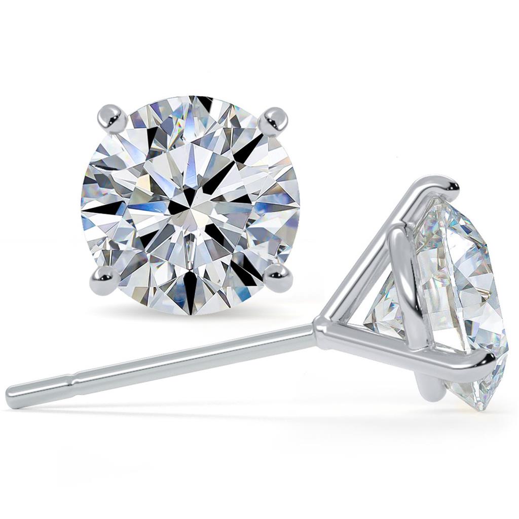 Davis Classics 14k White Gold Diamond Solitaire Martini Earrings Davis Jewelers