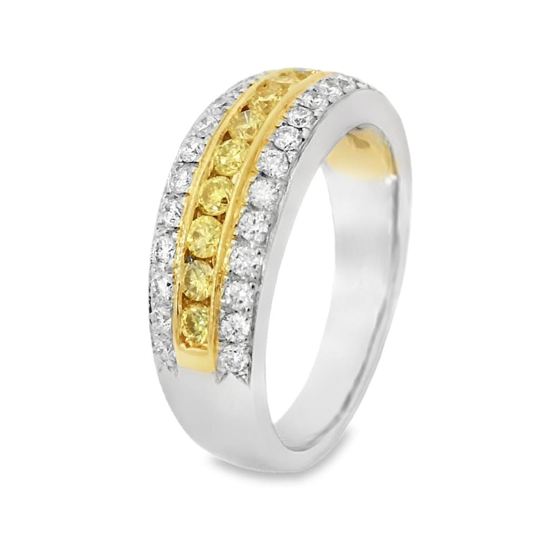 JB Star Women's Platinum and 18k Yellow Gold Vintage-Inspired Multi-Row Wedding Band with Milgrain Detail