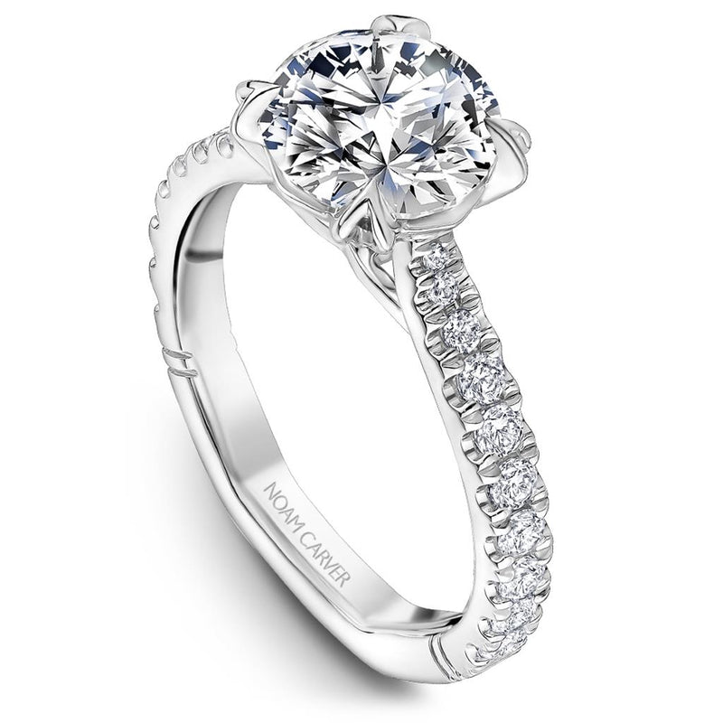 Noam Carver 14k White Gold Atelier Collection Semi Mount with European Shank