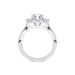 Davis Classics 14k White Gold Shadow Halo Floral Design Semi-Mount