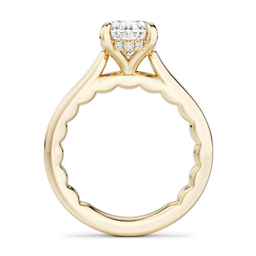 Noam Carver 14k Yellow Gold Luna Collection Cathedral Engagement Ring Setting
