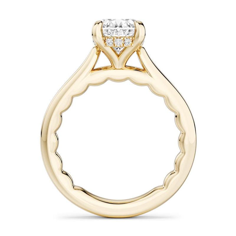 Noam Carver 14k Yellow Gold Luna Collection Cathedral Engagement Ring Setting