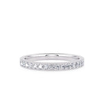 Davis Classics Women's 14k White Gold Vintage Inspired Diamond Band with Milgrain Detail