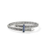 John Hardy Sterling Silver Spear Flex Cuff Sapphire Bracelet