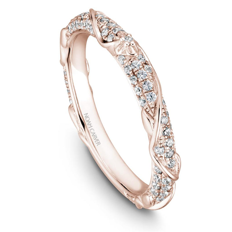 Noam Carver Women's 14k Rose Gold Floral Vine Diamond Band