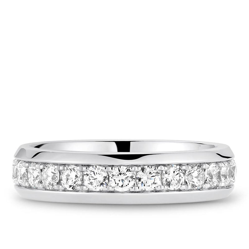 Noam Carver Men's Eternity Diamond Wedding Band in 14k White Gold