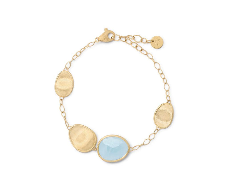 Marco Bicego 18k Yellow Gold Lunaria Color Aquamarine Station Bracelet