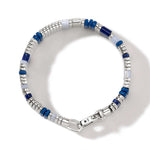 John Hardy Lapis Lazuli, Blue Lace Agate, and Sterling Silver Colorblock Bracelet