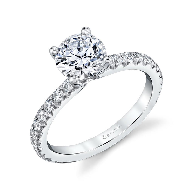 Sylvie 14k White Gold Engagement Ring Setting