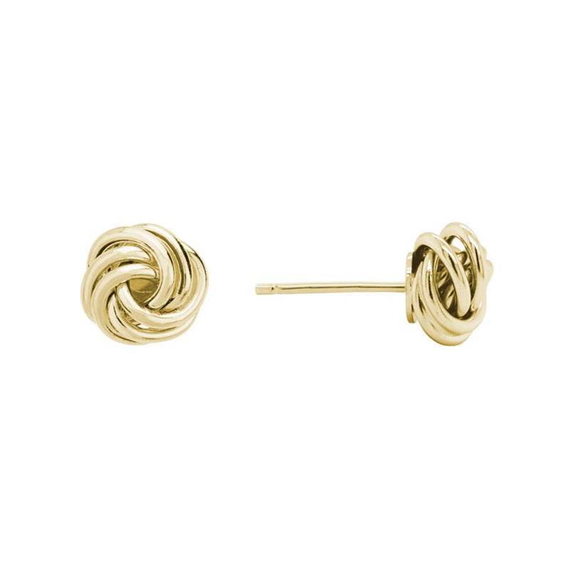 Davis Classics 14k Yellow Gold Rosetta Knot Stud Earrings