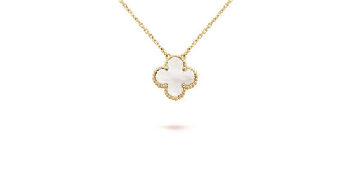Madison L 14k Yellow Gold Reversible Clover Design Gemstone Pendant Necklace