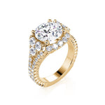 Davis Classics 14k Yellow Gold Halo Design Semi-Mount