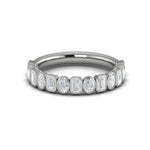 Vlora Women's 14k White Gold Stackable Emerald-Cut and Oval-Cut Diamond Band