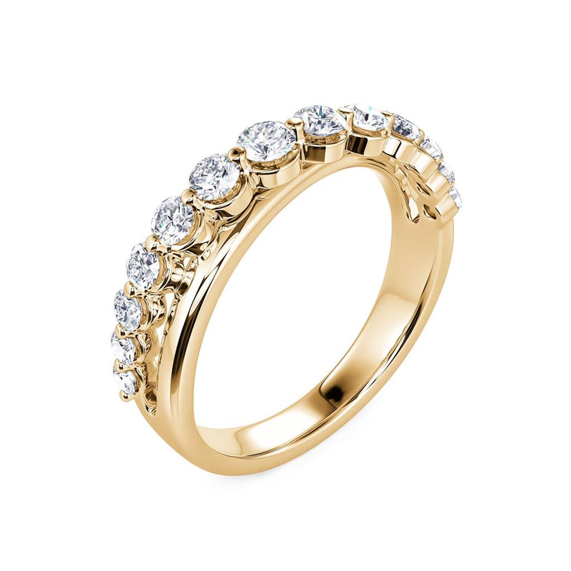 Davis Classics Women's 14k Yellow Gold Crossover Design Diamond Band