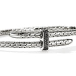 John Hardy Sterling Silver Black Sapphire Spear Flex Cuff Bracelet