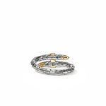 John Hardy Sterling Silver and 14k Yellow Gold Spear Diamond Ring
