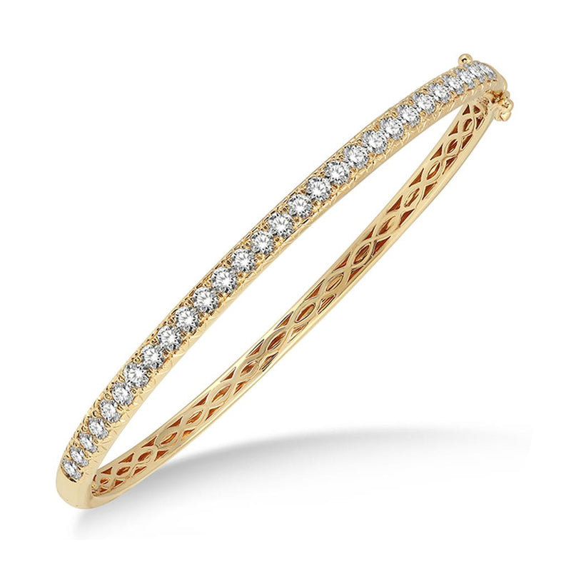 Davis Classics 14k Yellow Gold Diamond Bangle Bracelet