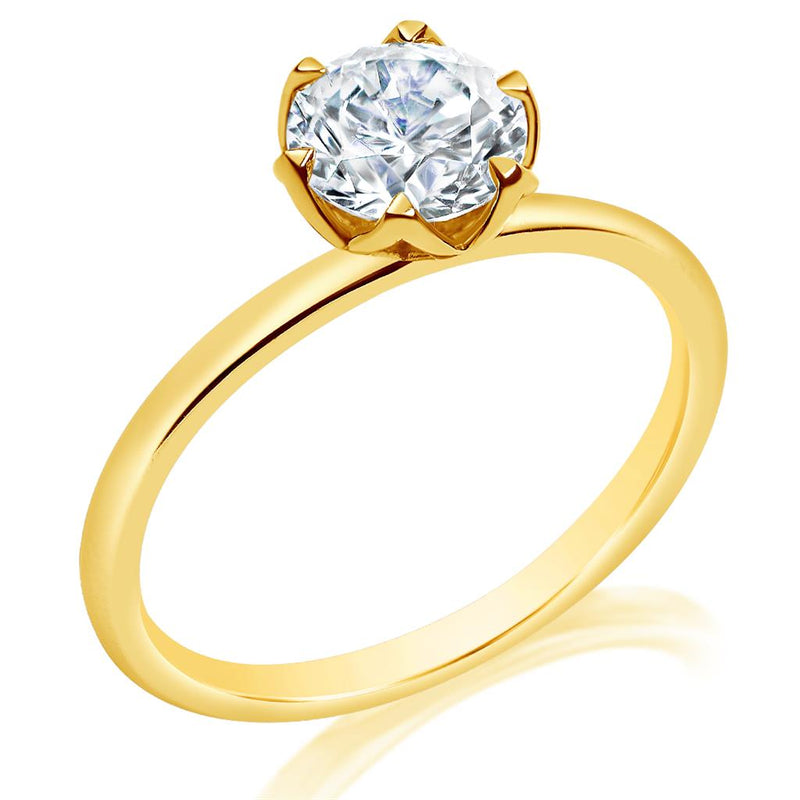 Davis Classics Solitaire Diamond Engagement Ring Setting in 14k Yellow Gold