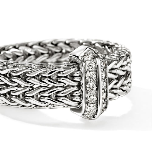 John Hardy Sterling Silver Icon Collection Diamond Chain Fashion Band