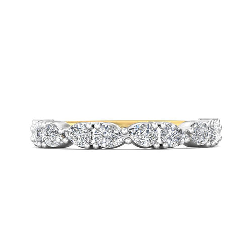 Martin Flyer Women's 14k Yellow and White Gold FlyerFit Pear Cut Diamond Band