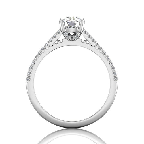 Martin Flyer 14k White Gold Cathedral Design Engagement Ring Setting
