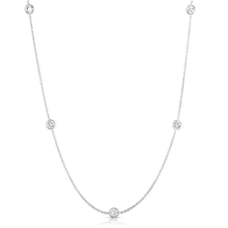Davis Classics 14k White Gold Diamond by the Yard Necklace