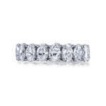 Davis Classics Women's Platinum Oval Cut Diamond Eternity Band