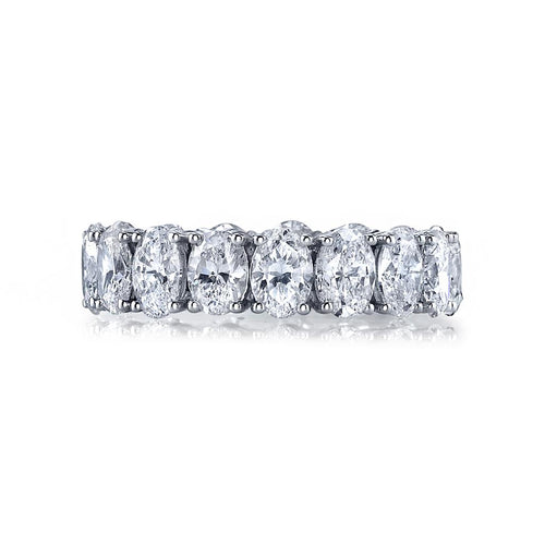Davis Classics Women's Platinum Oval Cut Diamond Eternity Band