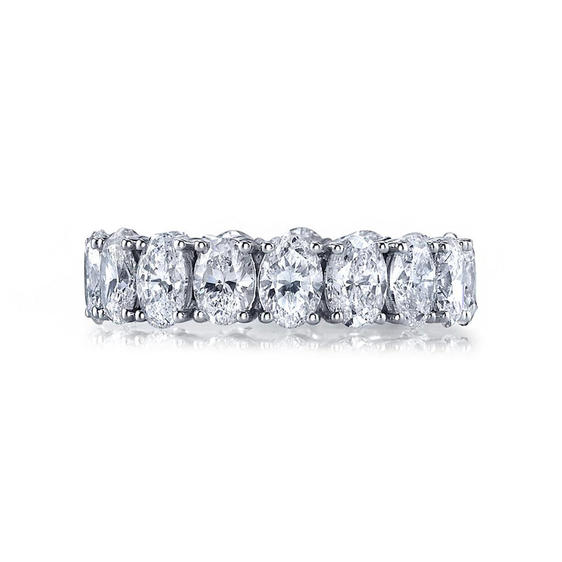 Davis Classics Women's Platinum Oval Cut Diamond Eternity Band