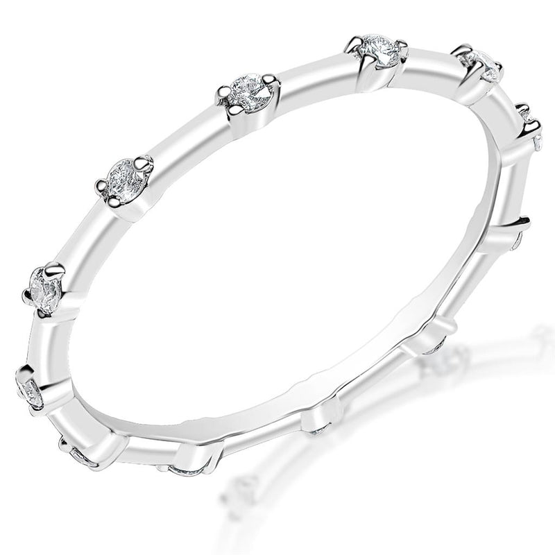 Davis Classics Women's Eternity Diamond Wedding Band in 14k White Gold