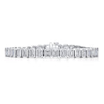Davis Classics Platinum Emerald-Cut Diamond Bracelet