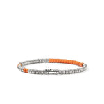 John Hardy Sterling Silver Heishi Orange Enamel Bead Bracelet