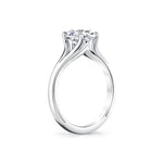 Sylvie 14k White Gold Shell Tapered Solitaire Engagement Ring Setting