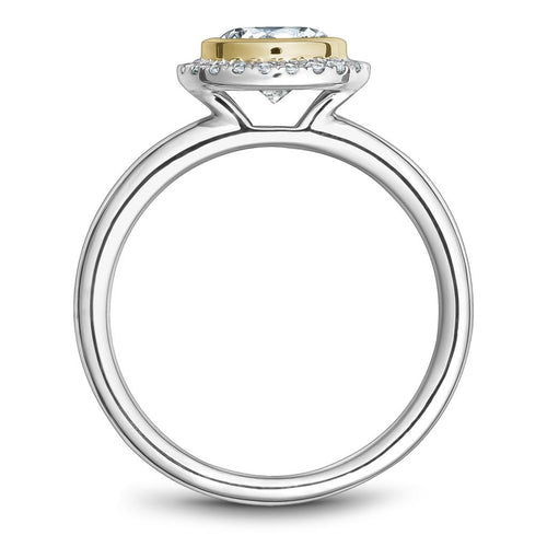Noam Carver 14k White and Yellow Gold Halo Design Engagement Ring Setting