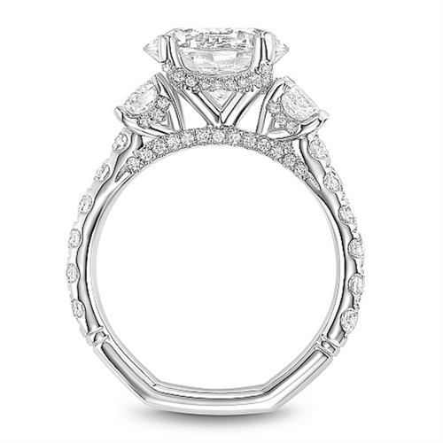 Noam Carver Three Stone Diamond Engagement Ring Setting in Platinum