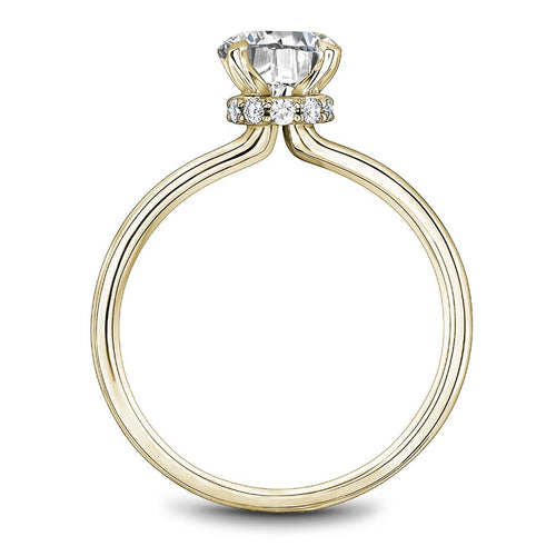 Noam Carver 14k Yellow Gold Solitaire Engagement Ring Setting with Diamond Accents