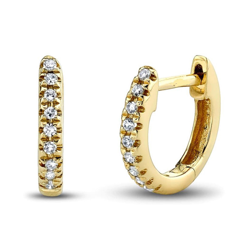 Davis Classics 18k Yellow Gold Diamond Hoop Earrings