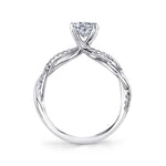 Sylvie 14k White Gold Crossover Design Engagement Ring Setting