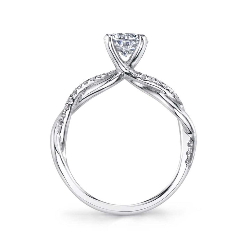 Sylvie 14k White Gold Crossover Design Engagement Ring Setting