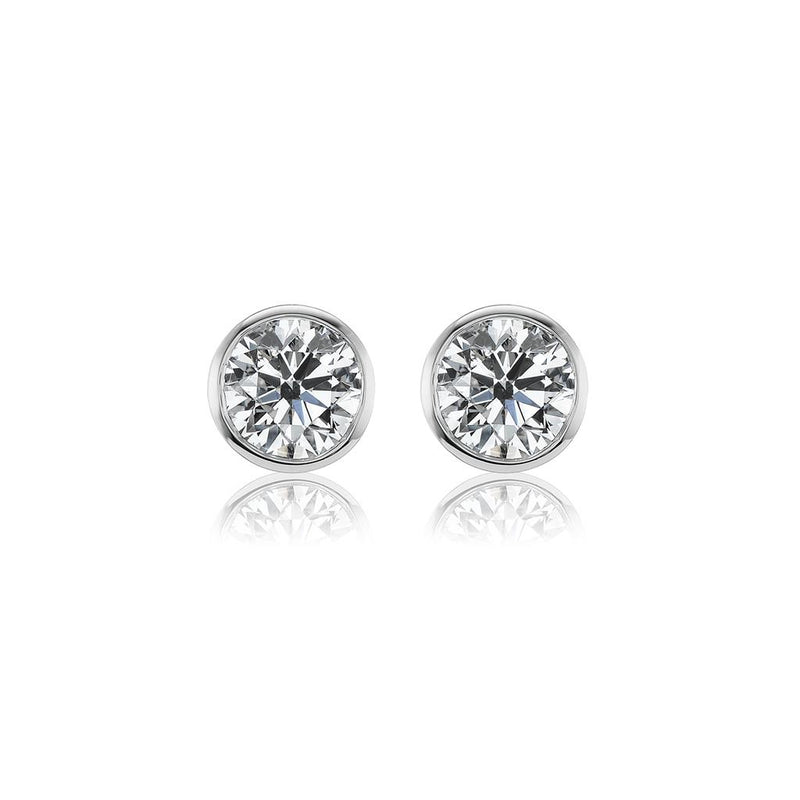 Davis Classics 18k White Gold Diamond Stud Earrings