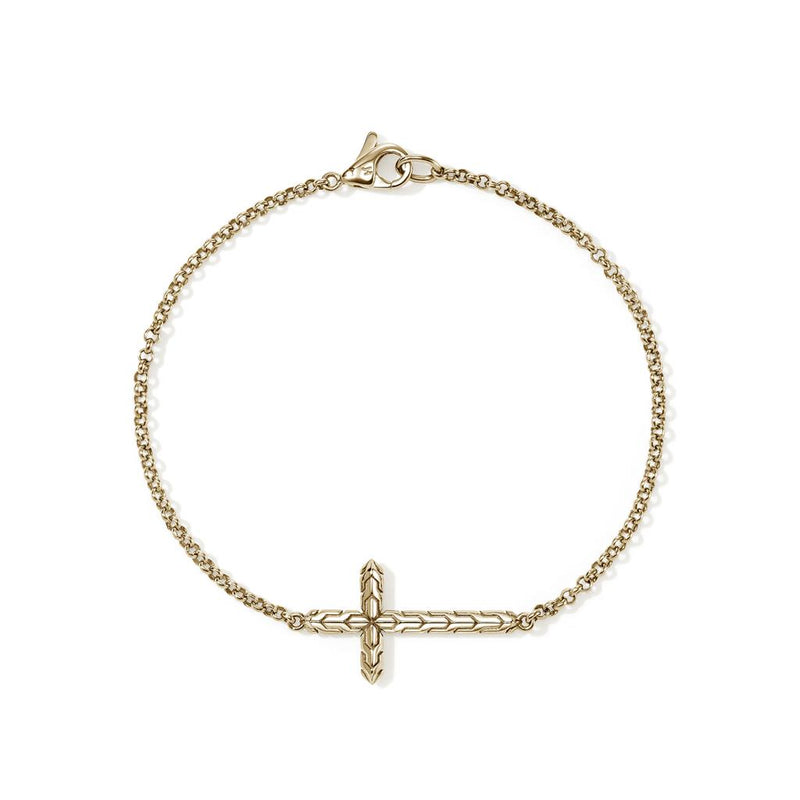 John Hardy 14k Yellow Gold Essential Cross Station Bracelet