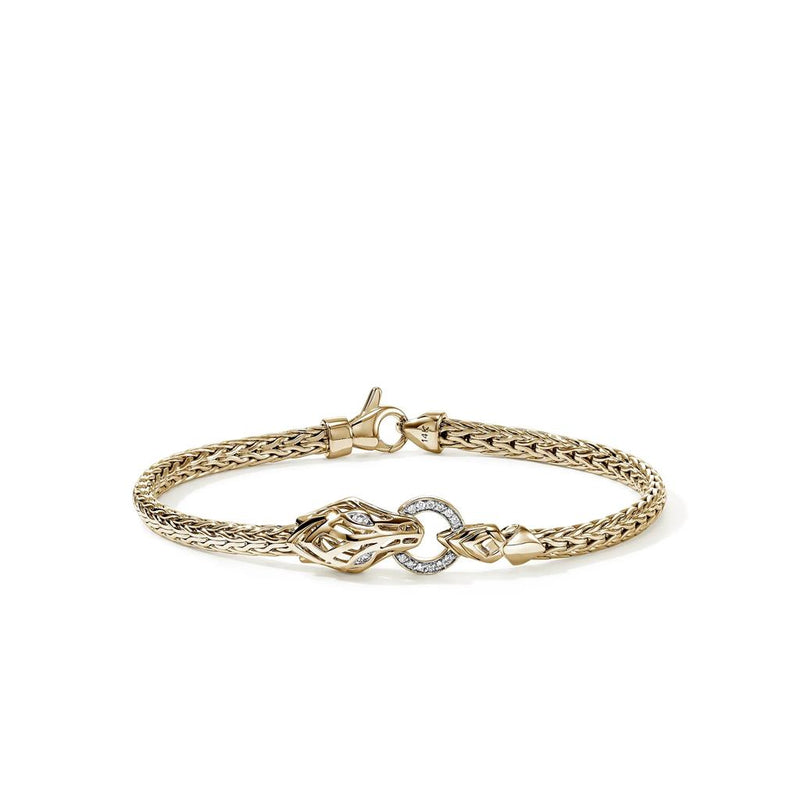 John Hardy 14k Yellow Gold Naga Diamond Bracelet