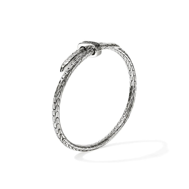 John Hardy Sterling Silver Black Sapphire Spear Flex Cuff Bracelet