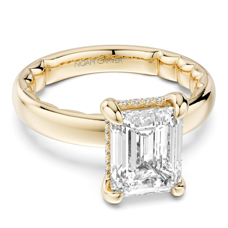 Noam Carver 14k Yellow Gold Luna Collection Cathedral Engagement Ring Setting