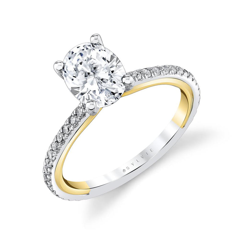 Sylvie 14k White and Yellow Gold Engagement Ring Setting