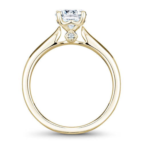 Noam Carver 14k Yellow Gold Solitaire Engagement Ring Setting with “Peek-a-Boo” Diamonds