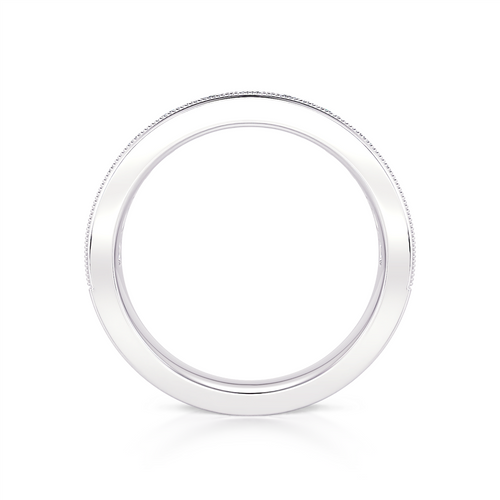 Davis Classics Women's 14k White Gold Diamond Band with Milgrain Edge